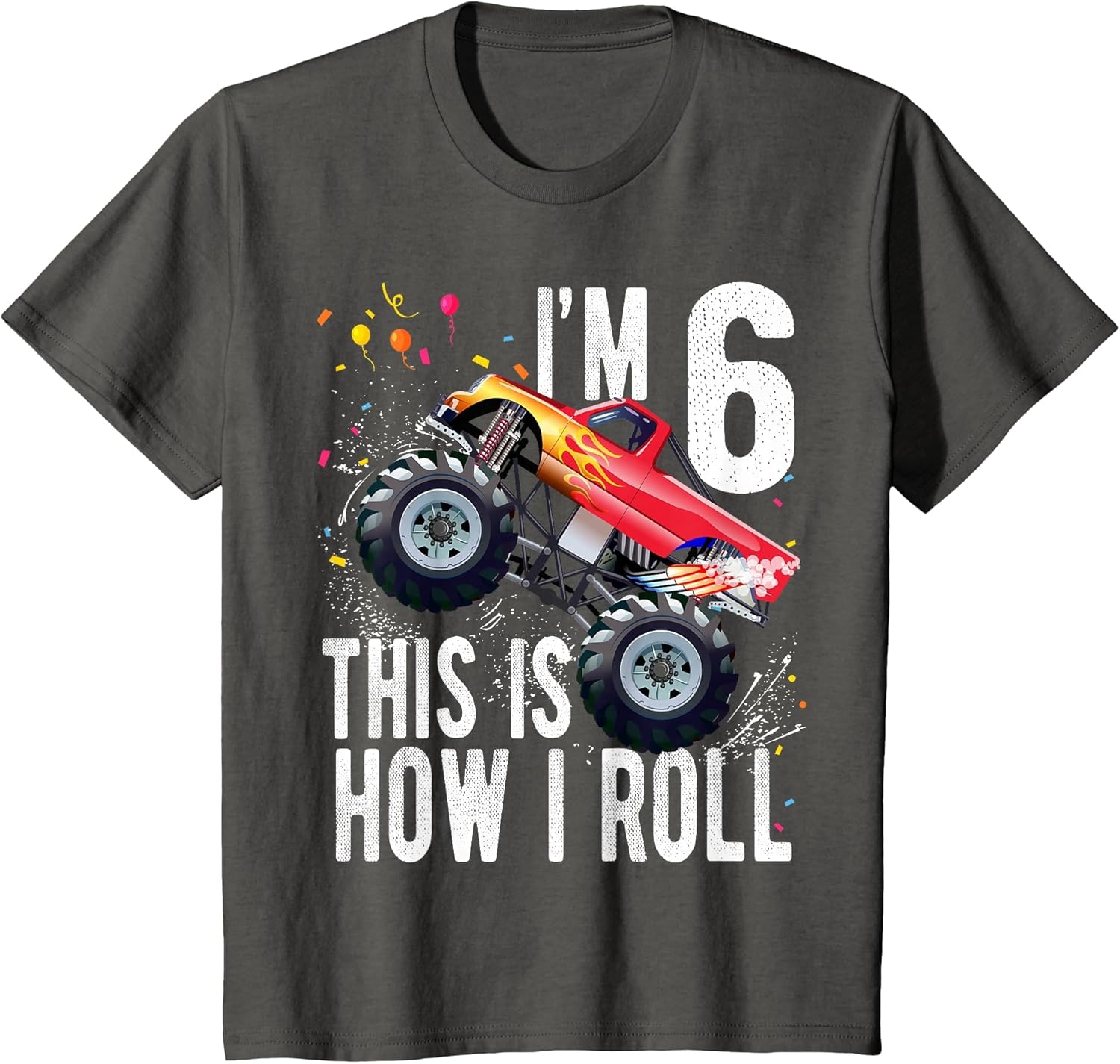Kids 6 Year Old 6th Birthday Boy Monster Truck Car