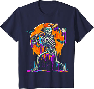 Baseball Skeleton Drip Batting Halloween