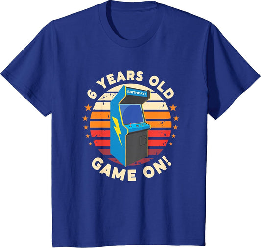 6 Year Old Birthday Wear Retro Arcade Game On Arcade Theme
