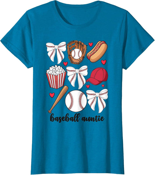 Baseball Auntie Coquette Bow Nephew Baseball Aunt