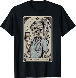 Physician Assistant Tarot Card Skeleton Coffee Halloween PA