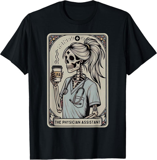 Physician Assistant Tarot Card Skeleton Coffee Halloween PA
