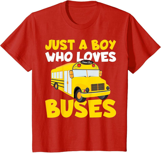 Kids School Bus Costume Just a Boy who Loves Buses