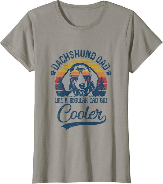 Vintage Dachshund Dad Like A Regular Dad But Cooler Funny