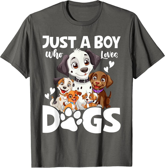 Just A Boy Who Loves Dogs Boys Toddler Puppy Dog Lover