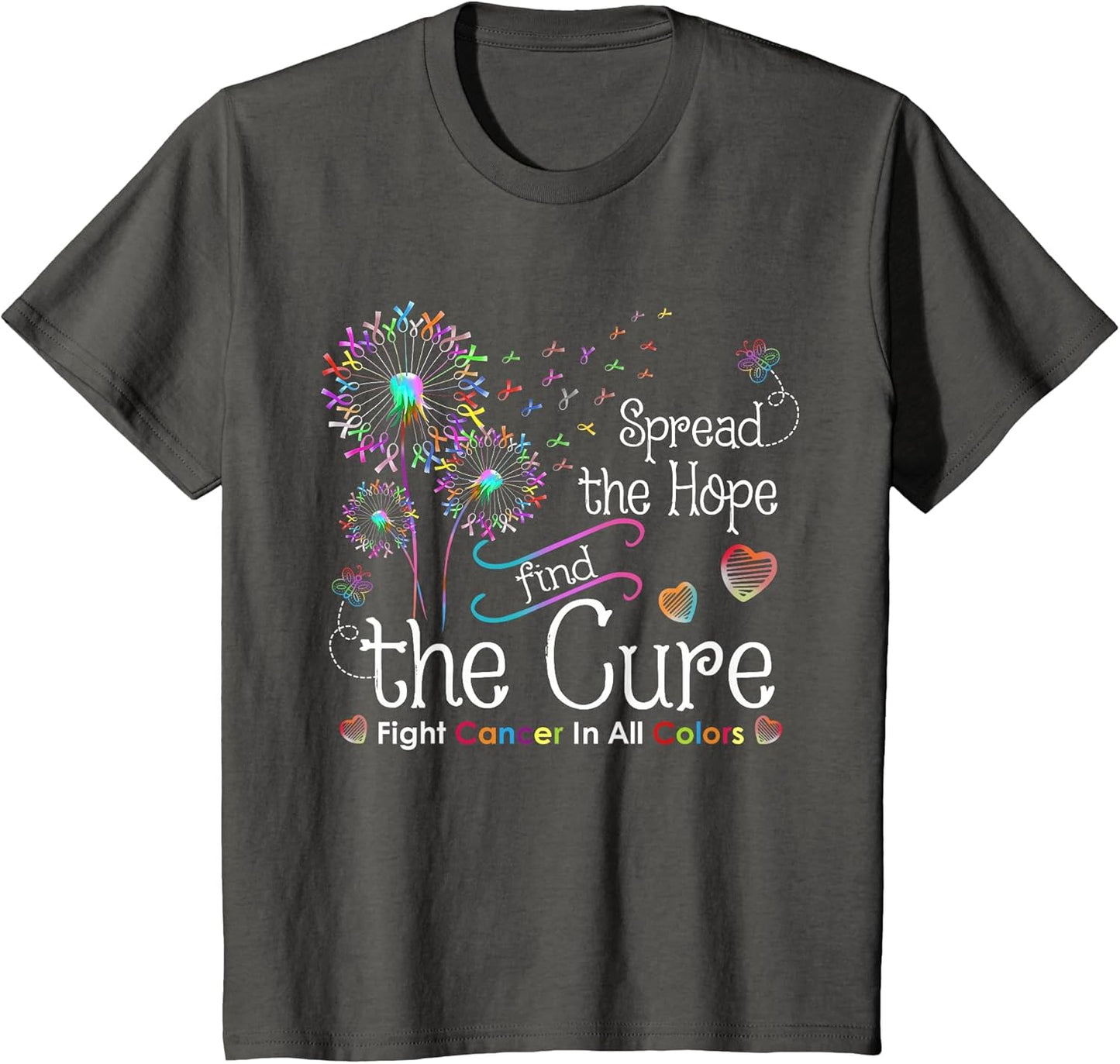 Fight Cancer in All and Everyday Colors Ribbons Flower Heart