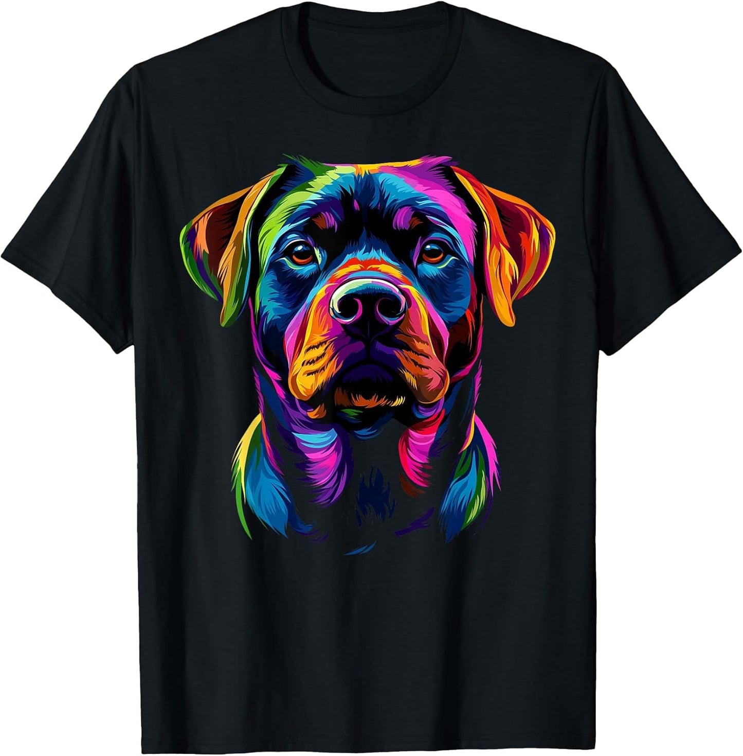 Colorful Rottweiler Face Rottie Dog Lover Men Women Black
