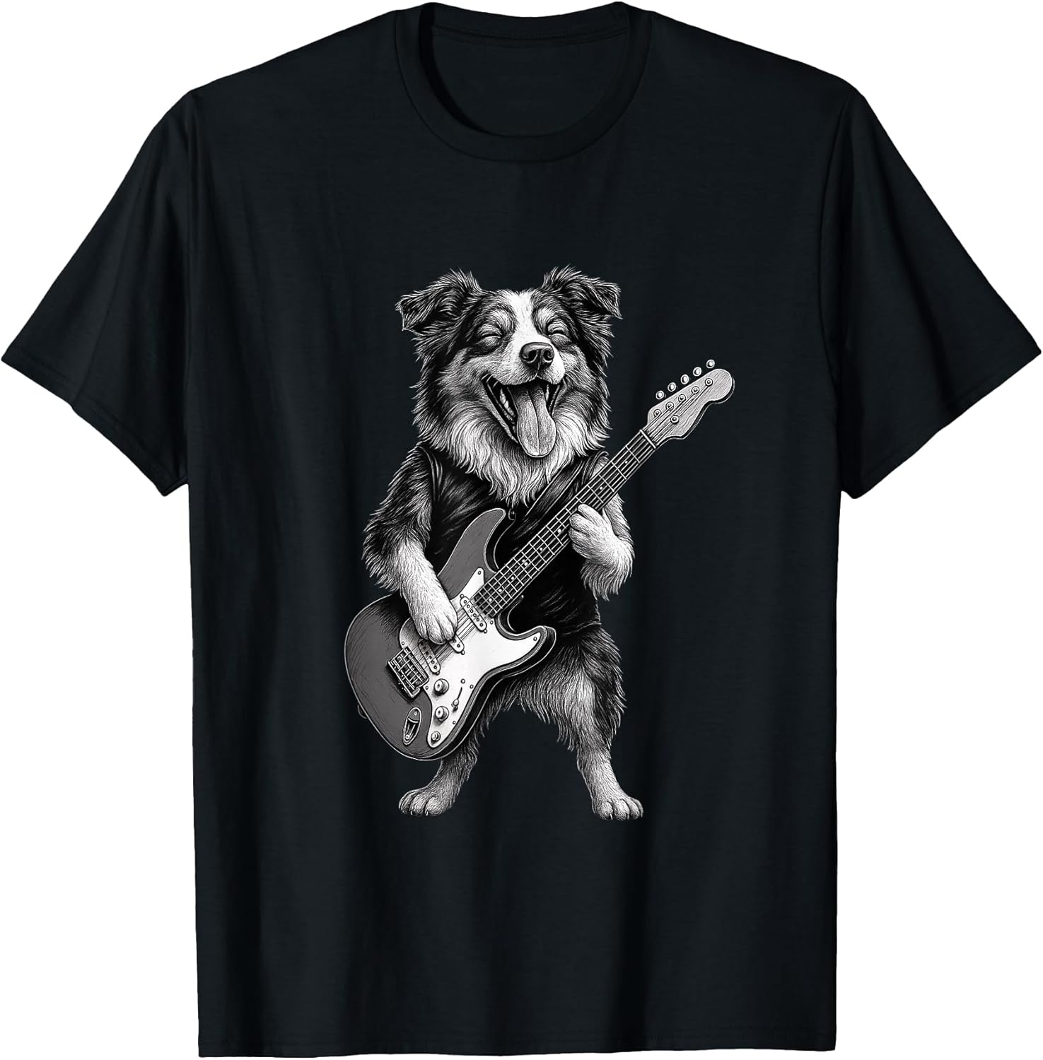 Australian Shepherd Playing Guitar Funny Guitar Dog Lover