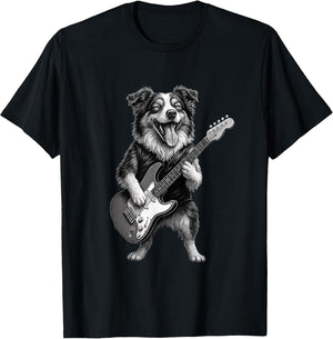 Australian Shepherd Playing Guitar Funny Guitar Dog Lover