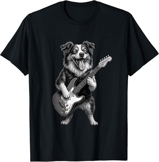 Australian Shepherd Playing Guitar Funny Guitar Dog Lover