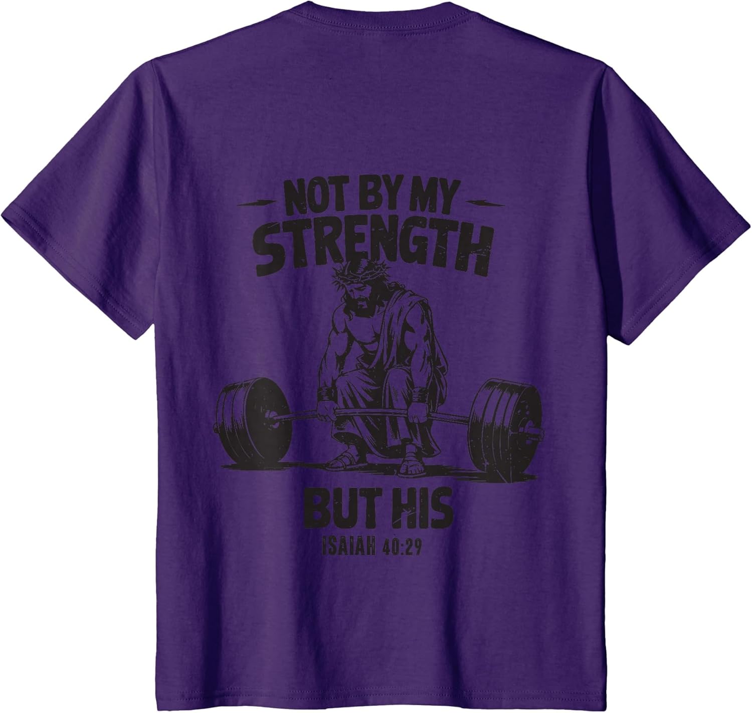 Men Christian Gym Not by My Strength But His Cross On Back