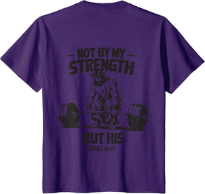 Men Christian Gym Not by My Strength But His Cross On Back