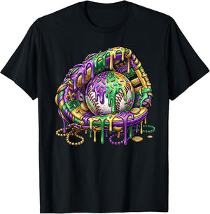 Baseball Glove Ice Cream Mardi Gras Dripping Boys Youth Kids