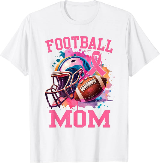 in October We Wear Pink Football Mom Breast Cancer Warrior