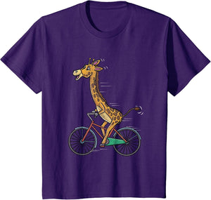 Giraffe Riding Bicycle Vintage