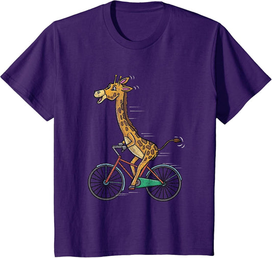Giraffe Riding Bicycle Vintage