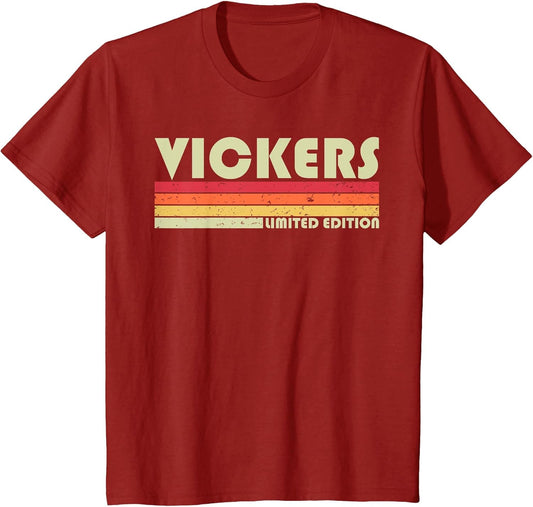 Vickers Surname Funny Retro Vintage 80s 90s Birthday Reunion