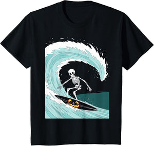 Funny Skeleton Surfing Lovers Spooky Halloween Surfer Ghosts