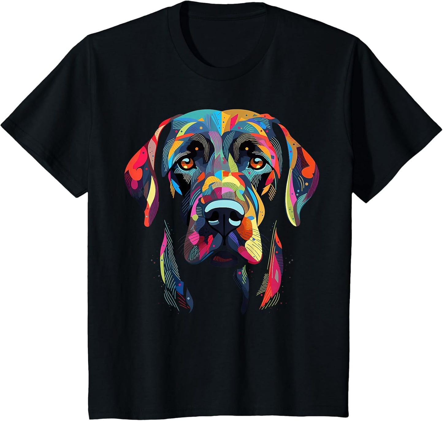 Labrador Retriever Colorful Dog Face Funny Lab Lover Black