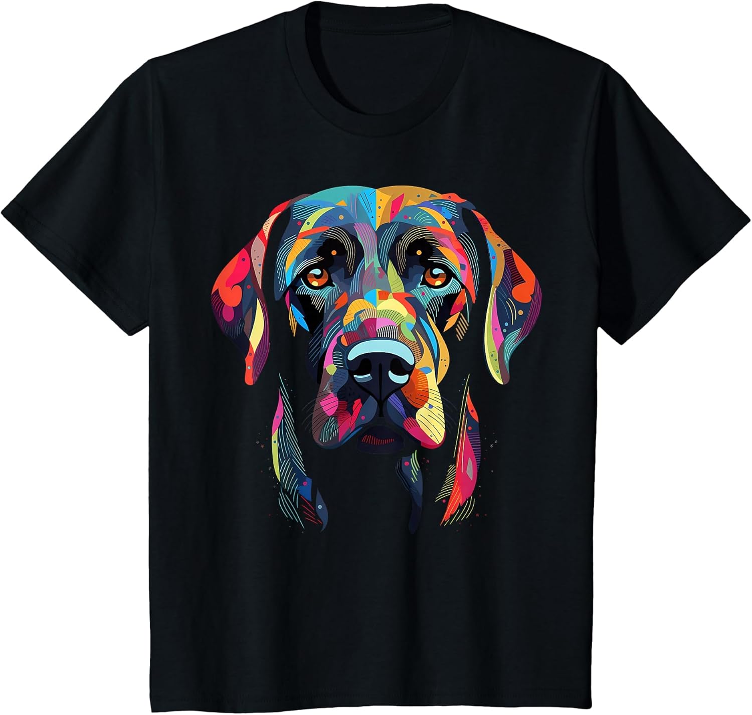 Labrador Retriever Colorful Dog Face Funny Lab Lover Black