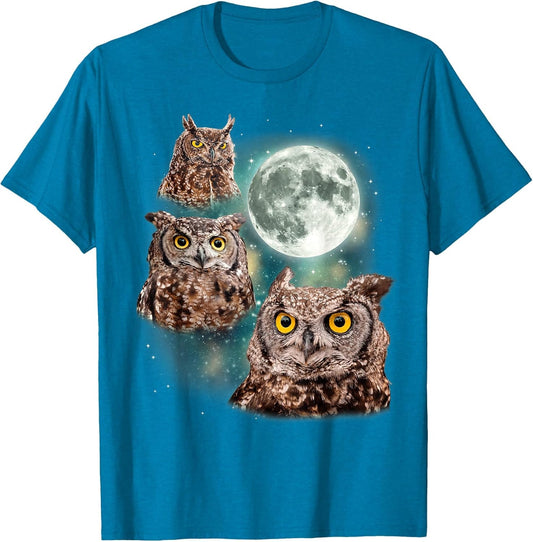Three Owls Hoot at The Moon | Owl Lovers Night Bird Parody