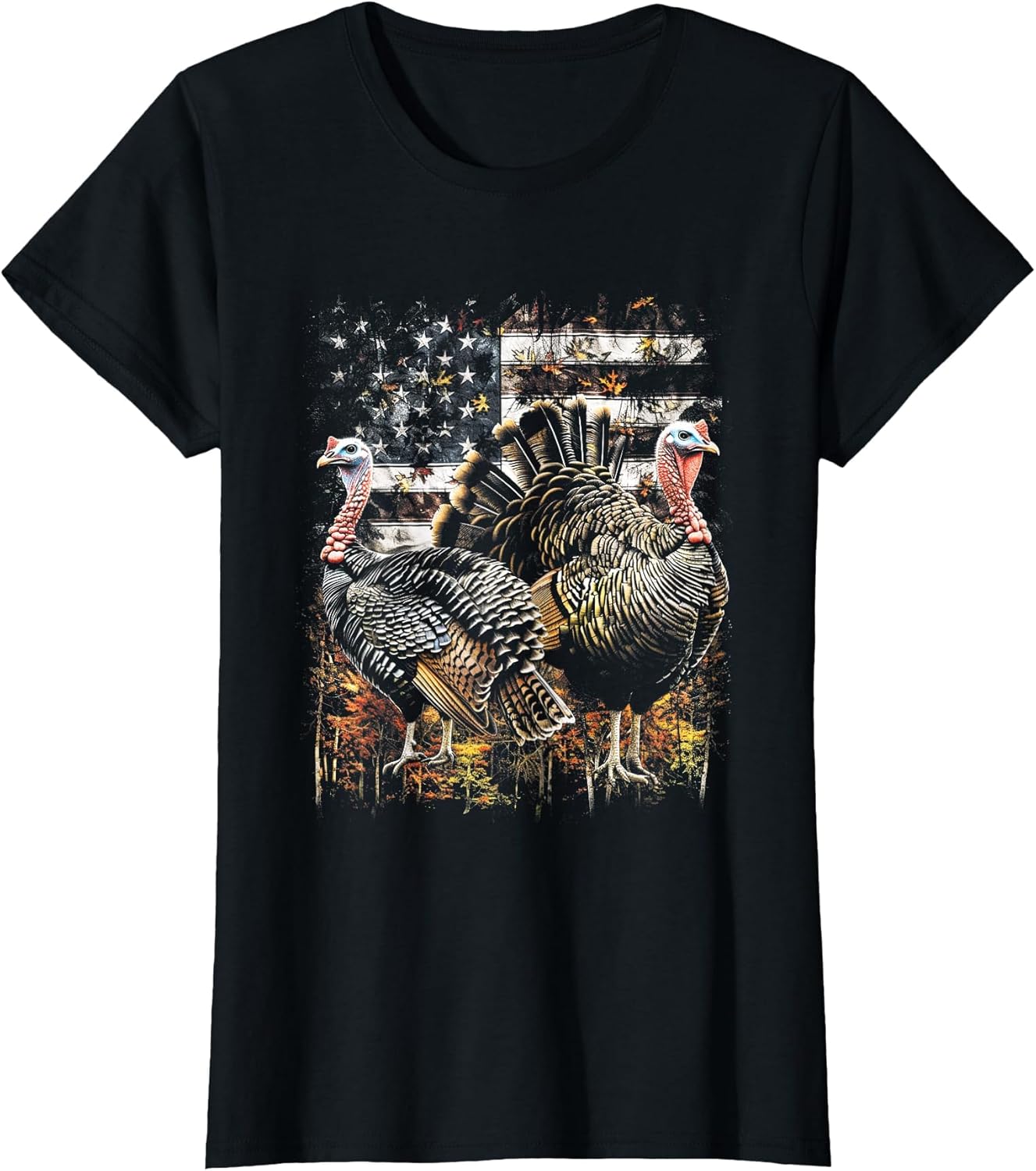 Beautiful Wild Turkey Hunting Camo American Flag
