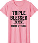 Triple Blessed Mama of Three Boys Girls Kids Blessed Mom