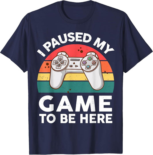 Funny I Paused My Video Game to Be Here Kids Youth Boy Gamer