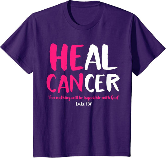 Breast Cancer Awareness Month He Can Heal Christian God Pink