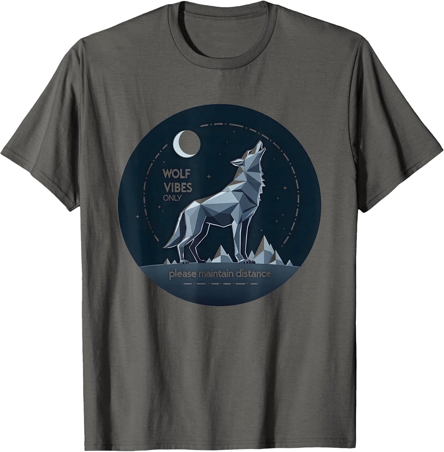 Wolf Vibes Only - Maintain Distance Introvert Graphic