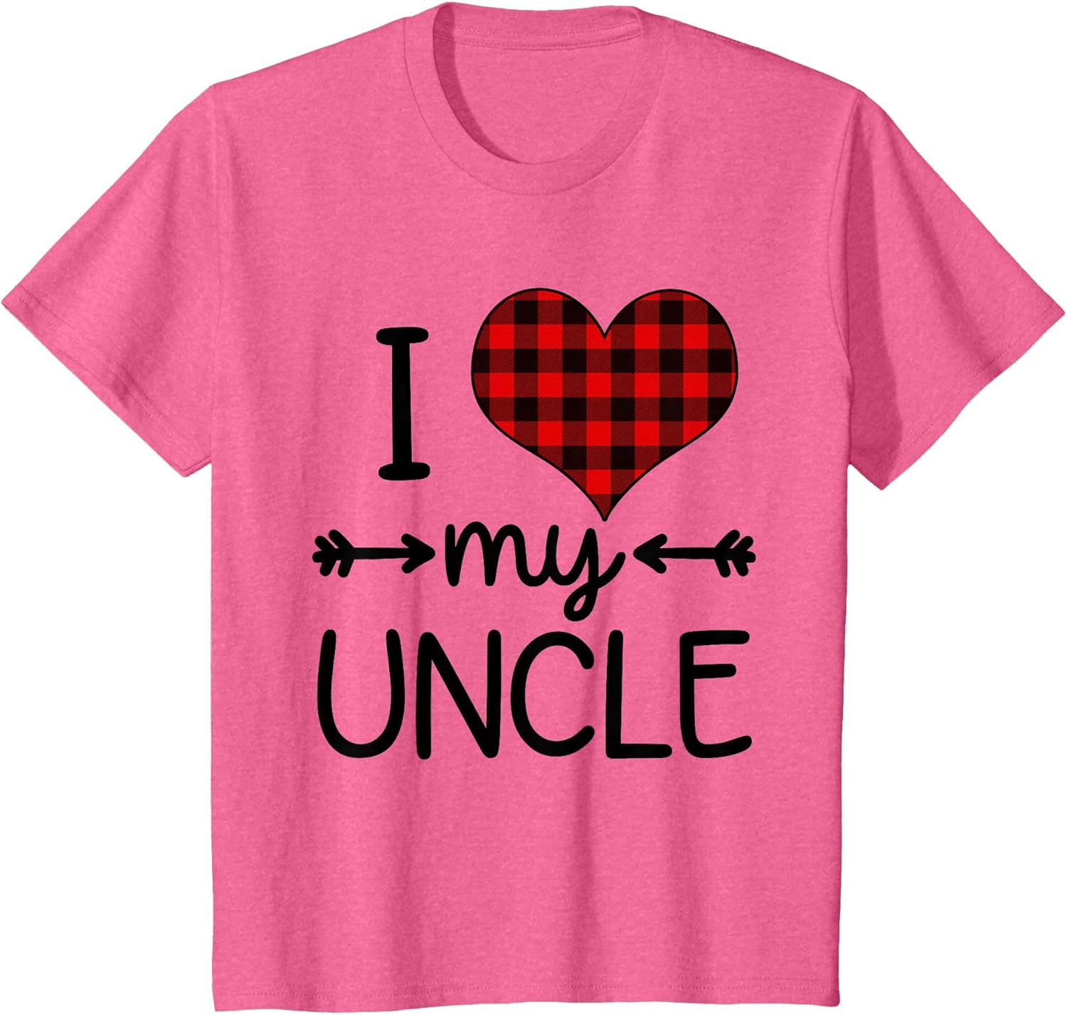 I Love My Uncle Heart Plaid for Babies and Toddlers