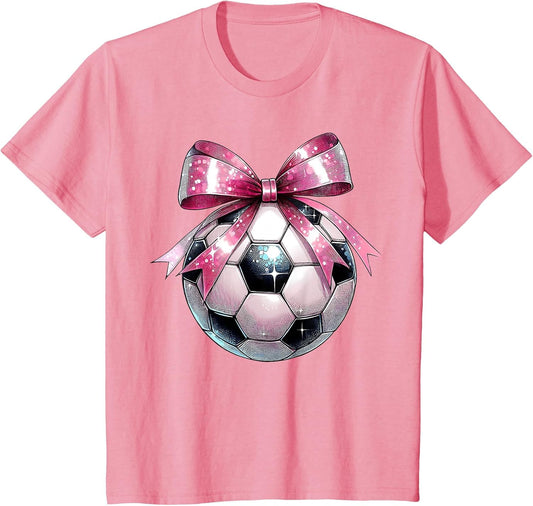 Coquette Bow Soccer Disco Ball Mothers Day Pink Ribbon Mom