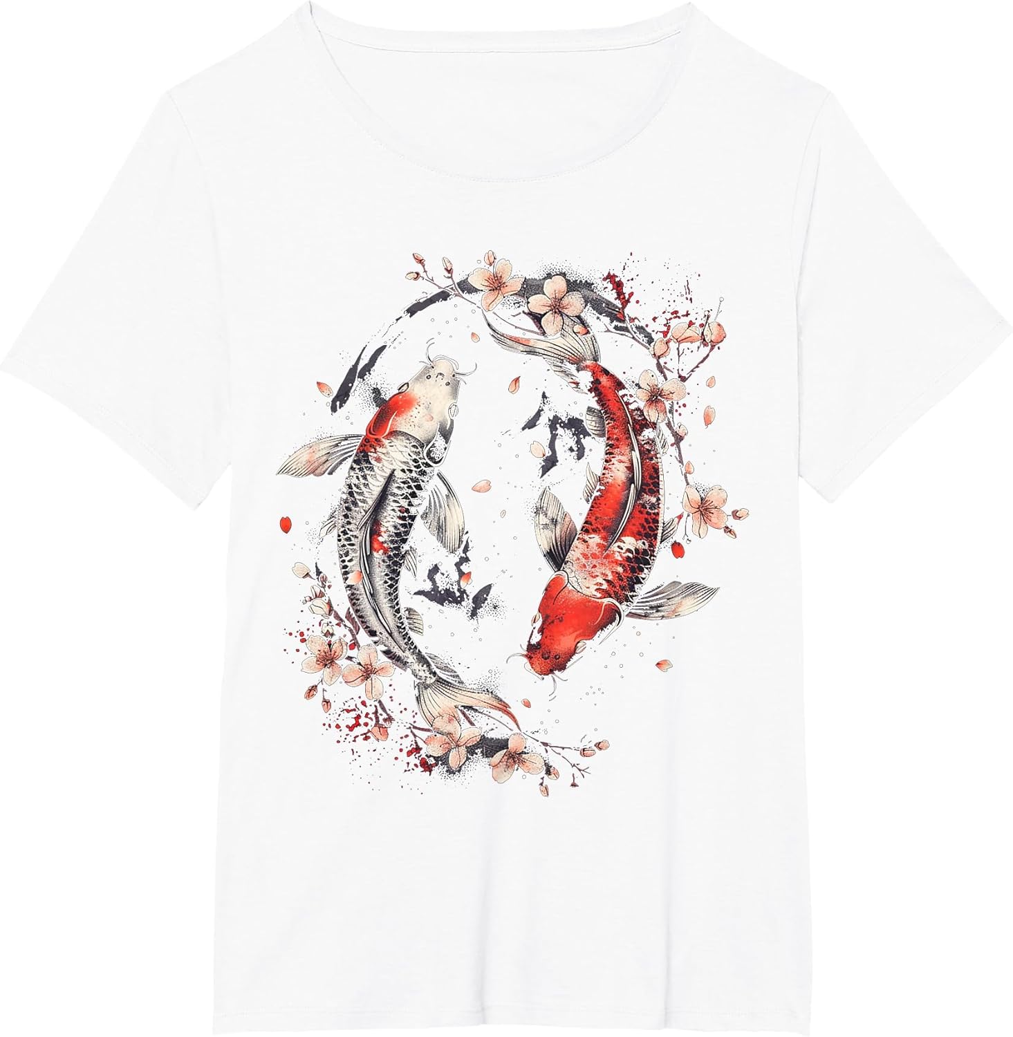Cherry Blossom Koi Carp Fish Japanese Sakura Graphic Art