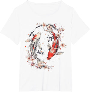 Cherry Blossom Koi Carp Fish Japanese Sakura Graphic Art
