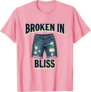 Broken In Bliss Faded Denim Jean Graphic Design