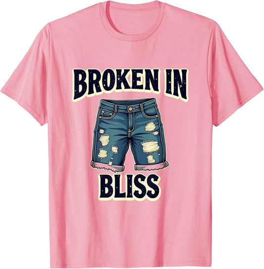 Broken In Bliss Faded Denim Jean Graphic Design