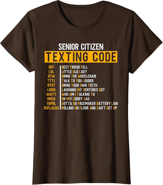 Senior Citizen's Texting Code Design for Grandpa Funny