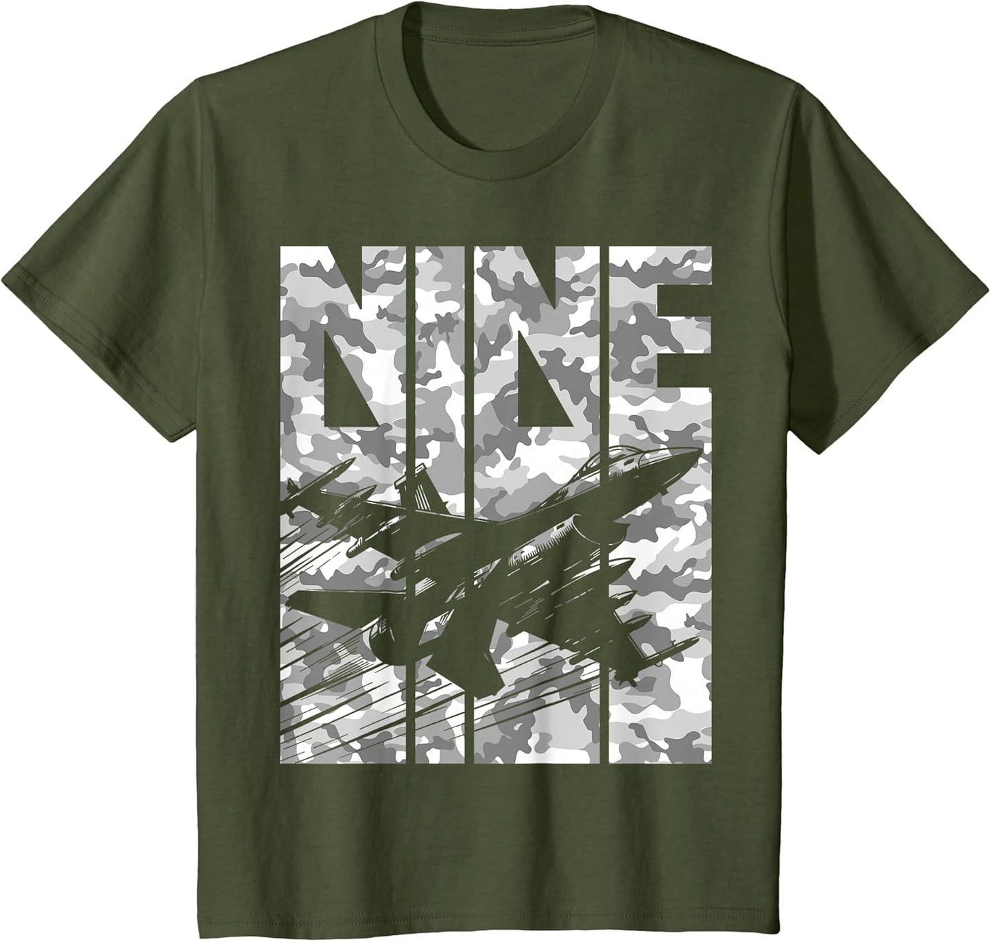 Military Fighter Jet Camo Nine Year Old Boys 9th Birthday