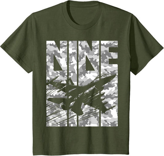 Military Fighter Jet Camo Nine Year Old Boys 9th Birthday