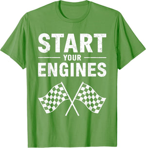 Start Your Engines Shirt Checkered Flag Men Women Racing Day