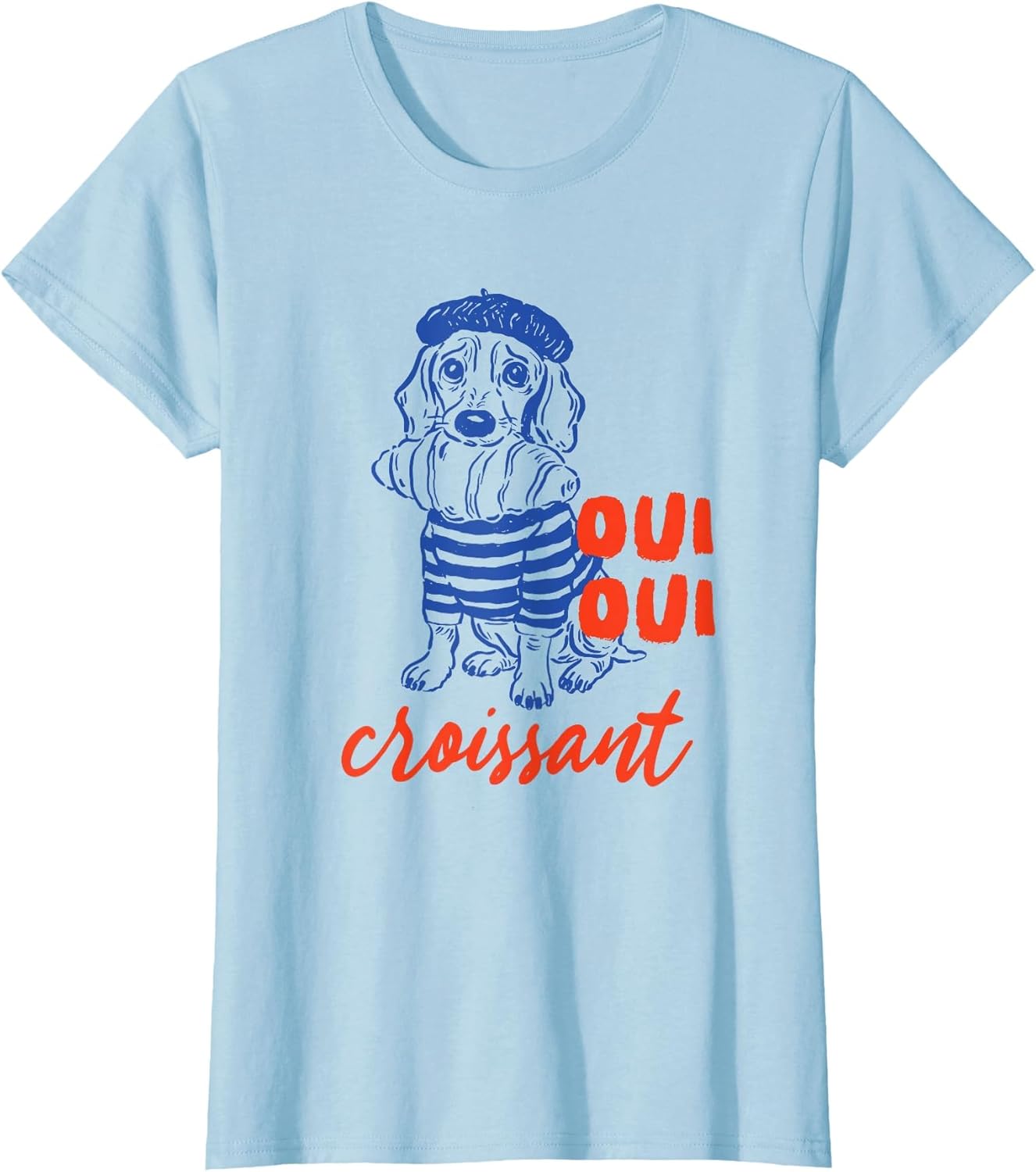 Oui Oui Croissant Dog in Beret Funny French Food Lover Fun