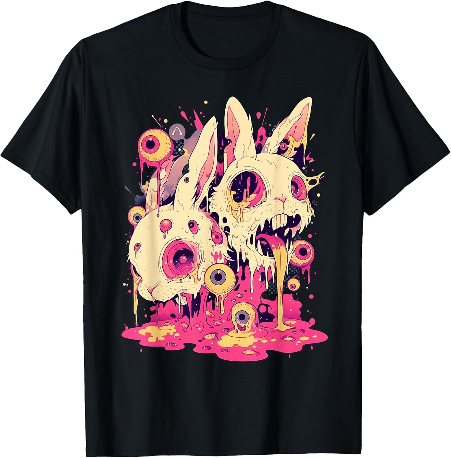 Psychedelic Creepy Horror Bunny Rabbit Goth Horror Weirdcore