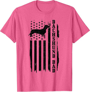Dachshund Dad Vintage American Flag
