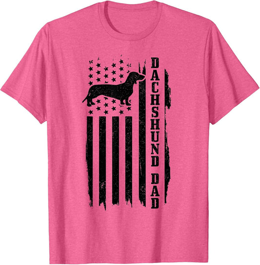 Dachshund Dad Vintage American Flag