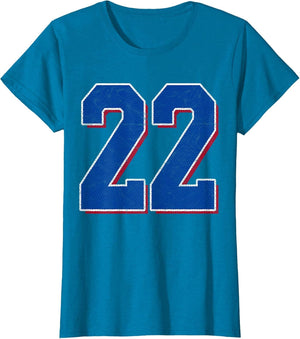 Number 22 Numbered Uniform Sports Team Jersey 22nd Birthday