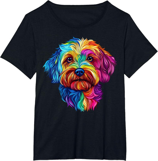 Colorful Maltipoo Face Cute Dog Lover Men Women Black