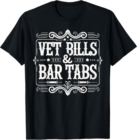 Vet Bills and Bar Tabs Funny Vintage Horse Lovers Art