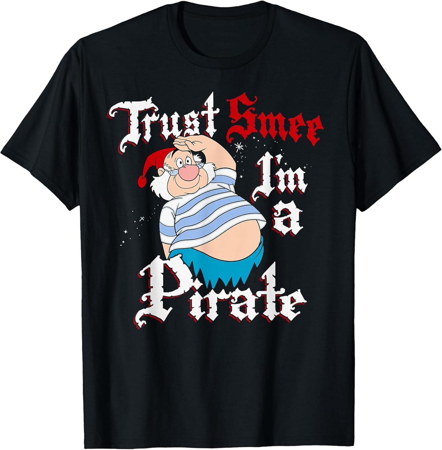 Disney Peter Pan Trust SMEE I'm A Pirate Salute , Men, Black, X-Large