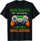 Level 100 Days Unlocked Video Gamer Boys 100th Day of School