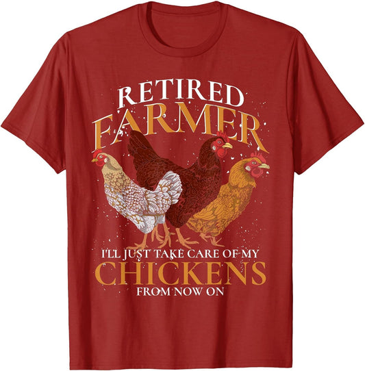 Pensioner Farmer Farm Animal Retirement Farmer Funny Chicken
